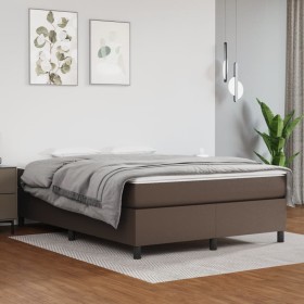 Estructura de cama de cuero sintético marrón 140x190 cm de vidaXL, Camas y somieres - Ref: Foro24-3121044, Precio: 135,46 €, ...