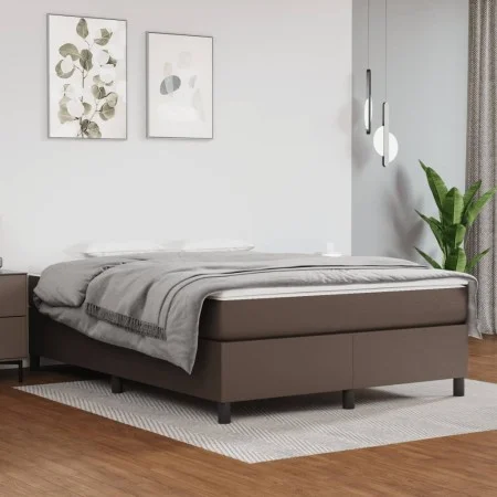 Estructura de cama de cuero sintético marrón 140x200 cm de vidaXL, Camas y somieres - Ref: Foro24-3121050, Precio: 119,79 €, ...