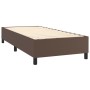 Estructura de cama cuero sintético marrón 80x200 cm