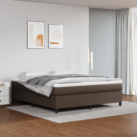 Brown synthetic leather bed frame 180x200 cm by vidaXL, Beds and slatted bases - Ref: Foro24-3121062, Price: 160,92 €, Discou...