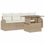 Conjunto de sofá de jardín Manual 5 pcs Beige 100 x 55 x 73 cm