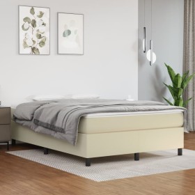 Cremefarbener Bettrahmen aus Kunstleder, 140 x 190 cm von vidaXL, Betten und Lattenroste - Ref: Foro24-3121043, Preis: 109,89...