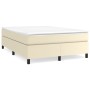 Cream synthetic leather bed frame 140x190 cm by vidaXL, Beds and slatted bases - Ref: Foro24-3121043, Price: 109,89 €, Discou...