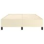 Cream synthetic leather bed frame 140x190 cm by vidaXL, Beds and slatted bases - Ref: Foro24-3121043, Price: 108,34 €, Discou...