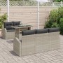Conjunto de sofá de jardín 6 pcs Gris claro 100 x 55 x 73 cm