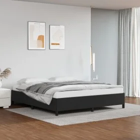 Black synthetic leather bed frame 160x200 cm by vidaXL, Beds and slatted bases - Ref: Foro24-347257, Price: 125,82 €, Discoun...