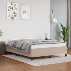 Cappuccino synthetic leather bed frame 140x190 cm by vidaXL, Beds and slatted bases - Ref: Foro24-347250, Price: 131,99 €, Di...