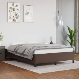 Braunes Kunstlederbettgestell 140x190 cm von vidaXL, Betten und Lattenroste - Ref: Foro24-347248, Preis: 135,46 €, Rabatt: %