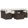 Conjunto de sofá de jardín Manual 7 pcs Marrón 100 x 55 x 73 cm