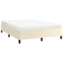 Cream synthetic leather bed frame 140x190 cm by vidaXL, Beds and slatted bases - Ref: Foro24-347247, Price: 108,34 €, Discoun...