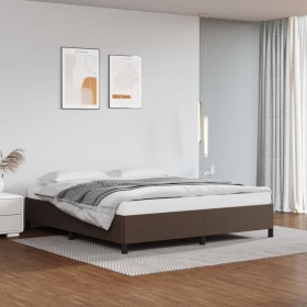Braunes Kunstlederbettgestell 160x200 cm von vidaXL, Betten und Lattenroste - Ref: Foro24-347260, Preis: 153,03 €, Rabatt: %
