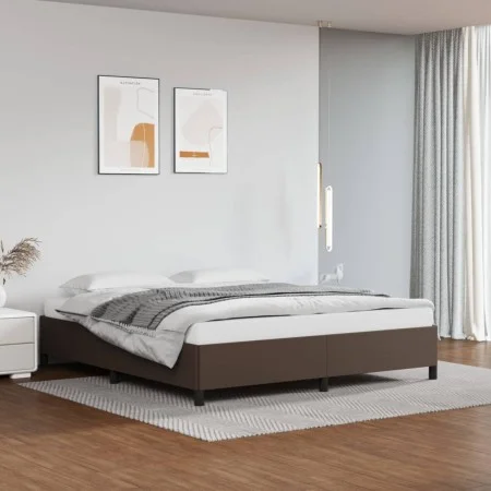 Braunes Kunstlederbettgestell 160x200 cm von vidaXL, Betten und Lattenroste - Ref: Foro24-347260, Preis: 150,37 €, Rabatt: %