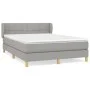 Box spring bed with light gray fabric mattress 140x190 cm by vidaXL, Beds and slatted bases - Ref: Foro24-3126797, Price: 479...