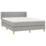 Box spring bed with light gray fabric mattress 140x190 cm by vidaXL, Beds and slatted bases - Ref: Foro24-3126797, Price: 479...