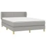 Box spring bed with light gray fabric mattress 140x190 cm by vidaXL, Beds and slatted bases - Ref: Foro24-3126637, Price: 479...