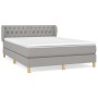 Box spring bed with light gray fabric mattress 140x190 cm by vidaXL, Beds and slatted bases - Ref: Foro24-3127037, Price: 485...