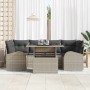 Conjunto de sofá de jardín 7 pcs Gris claro 100 x 55 x 73 cm