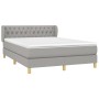Box spring bed with light gray fabric mattress 140x190 cm by vidaXL, Beds and slatted bases - Ref: Foro24-3127037, Price: 485...