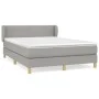 Box spring bed with light gray fabric mattress 140x190 cm by vidaXL, Beds and slatted bases - Ref: Foro24-3126717, Price: 459...