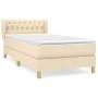 Box spring bed with cream fabric mattress 100x200 cm by vidaXL, Beds and slatted bases - Ref: Foro24-3127026, Price: 321,84 €...