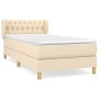 Boxspringbett mit cremefarbener Stoffmatratze 100x200 cm von vidaXL, Betten und Lattenroste - Ref: Foro24-3127026, Preis: 319...