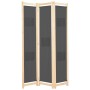 Biombo divisor de 3 paneles de tela gris 120x170x4 cm