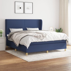 Boxspringbett mit blauer Stoffmatratze 160x200 cm von vidaXL, Betten und Lattenroste - Ref: Foro24-3128379, Preis: 583,96 €, ...