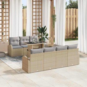 Conjunto de sofá de jardín Manual 8 pcs Beige 100 x 55 x 73 cm