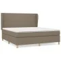Box spring bed with taupe gray fabric mattress 160x200 cm by vidaXL, Beds and slatted bases - Ref: Foro24-3128377, Price: 614...