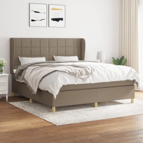 Box spring bed with taupe gray fabric mattress 160x200 cm by vidaXL, Beds and slatted bases - Ref: Foro24-3128537, Price: 589...