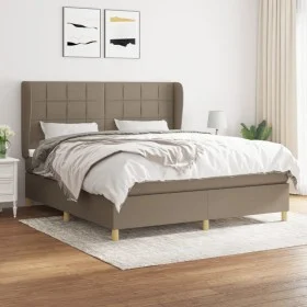 Box spring bed with taupe gray fabric mattress 160x200 cm by vidaXL, Beds and slatted bases - Ref: Foro24-3128537, Price: 600...