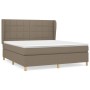 Box spring bed with taupe gray fabric mattress 160x200 cm by vidaXL, Beds and slatted bases - Ref: Foro24-3128537, Price: 590...