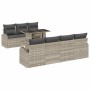 Conjunto de sofá de jardín 8 pcs Gris claro 100 x 55 x 73 cm