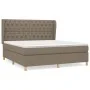 Box spring bed with taupe gray fabric mattress 160x200 cm by vidaXL, Beds and slatted bases - Ref: Foro24-3128777, Price: 639...