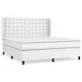 Box spring bed with white synthetic leather mattress 160x200 cm by vidaXL, Beds and slatted bases - Ref: Foro24-3129040, Pric...
