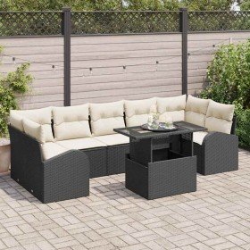 Conjunto de sofá de jardín Manual 8 pcs Negro 100 x 55 x 73 cm Conjunto de sofá de jardín Manual 8 pcs Negro 100 x 55 x 73 cm