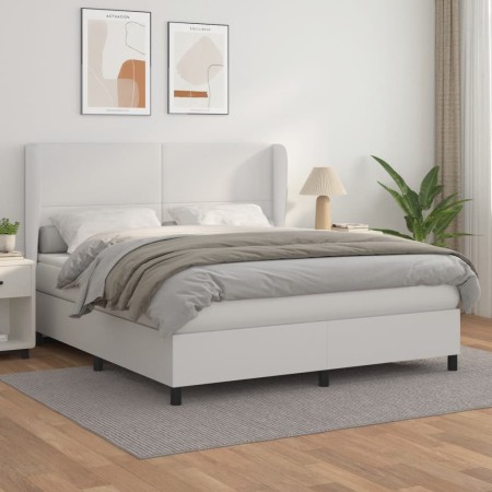 Boxspringbett mit weißer Kunstledermatratze 160x200 cm von vidaXL, Betten und Lattenroste - Ref: Foro24-3128920, Preis: 613,5...