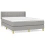Box spring bed with light gray fabric mattress 140x190 cm by vidaXL, Beds and slatted bases - Ref: Foro24-3130265, Price: 465...