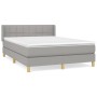 Cama box spring con colchón tela gris claro 140x190 cm de vidaXL, Camas y somieres - Ref: Foro24-3130265, Precio: 477,21 €, D...