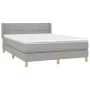 Box spring bed with light gray fabric mattress 140x190 cm by vidaXL, Beds and slatted bases - Ref: Foro24-3130265, Price: 465...