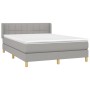 Cama box spring con colchón tela gris claro 140x190 cm de vidaXL, Camas y somieres - Ref: Foro24-3130265, Precio: 477,21 €, D...
