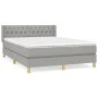 Box spring bed with light gray fabric mattress 140x190 cm by vidaXL, Beds and slatted bases - Ref: Foro24-3130505, Price: 463...