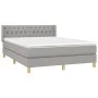 Box spring bed with light gray fabric mattress 140x190 cm by vidaXL, Beds and slatted bases - Ref: Foro24-3130505, Price: 463...