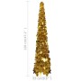 Árbol de Navidad artificial emergente dorado PET 120 cm