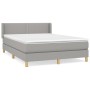 Box spring bed with light gray fabric mattress 140x190 cm by vidaXL, Beds and slatted bases - Ref: Foro24-3130185, Price: 454...