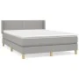 Box spring bed with light gray fabric mattress 140x190 cm by vidaXL, Beds and slatted bases - Ref: Foro24-3130185, Price: 445...