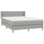 Box spring bed with light gray fabric mattress 140x190 cm by vidaXL, Beds and slatted bases - Ref: Foro24-3130185, Price: 445...