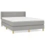 Box spring bed with light gray fabric mattress 140x190 cm by vidaXL, Beds and slatted bases - Ref: Foro24-3130345, Price: 466...