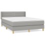 Boxspringbett mit hellgrauer Stoffmatratze 140x190 cm von vidaXL, Betten und Lattenroste - Ref: Foro24-3130345, Preis: 477,21...
