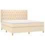 Boxspringbett mit cremefarbener Stoffmatratze 160x200 cm von vidaXL, Betten und Lattenroste - Ref: Foro24-3132246, Preis: 650...